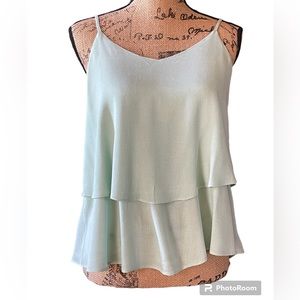 Emmelle Small Mint Green Rayon Layered Shell NWT
